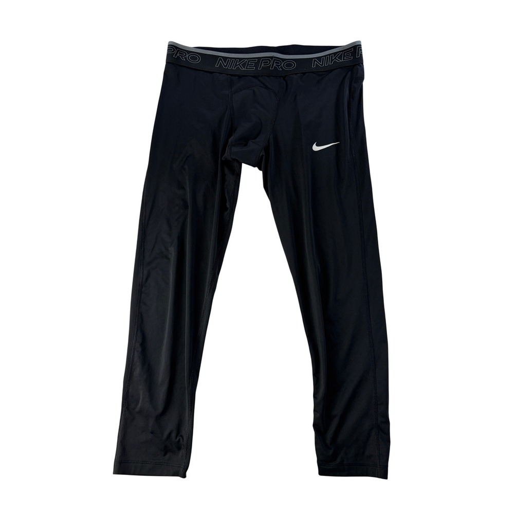Nike Pro Training Tights Mens 2XL Dri-FIT 3/4 Length DH4780 Black Base Layer